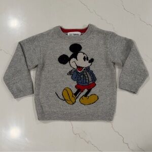 Gray Sweater with Mickey Mouse Design